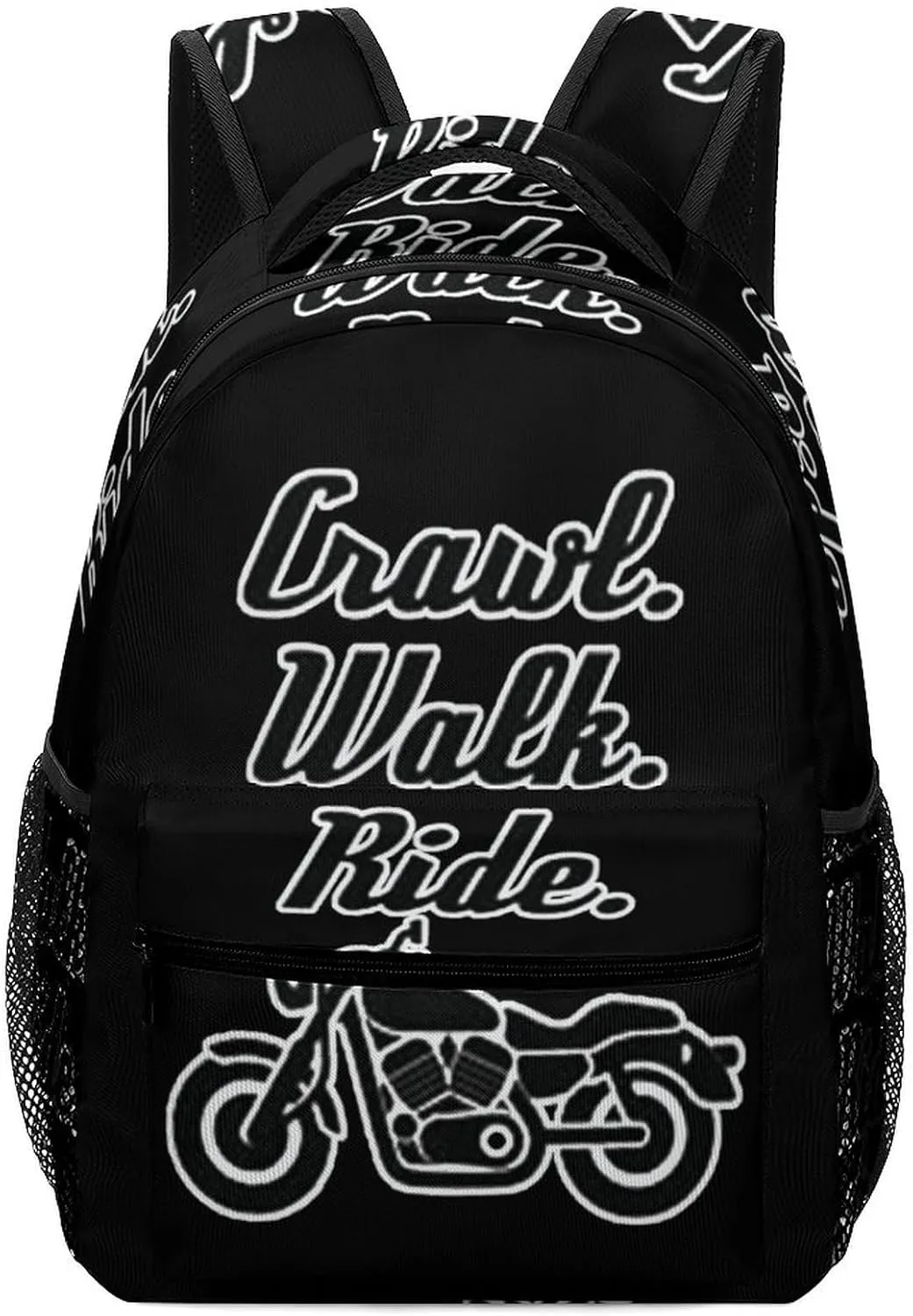 Crawl Walk Ride Motocycle Travel Backpack Simple Daypack Waterproof Hiking Picnic Laptop Gym Bag