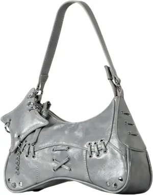 Crescent Hobo Bag for Women, Trendy Y2k Shoulder Handbag Cute Leather Crossbody Purse Punk Underarm Tote Clutch
