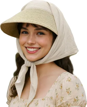 Croogo Straw Visor Hat Summer Flap Visor Hat for Women Sun Protection Cap with Wide Brim Travel Fishing Beach Hat