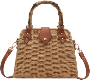 Cross Body Handbags for Women Straw Woven Beach Bag 2025 Summer Handmade Purses Wicker Rattan Bag Holiday