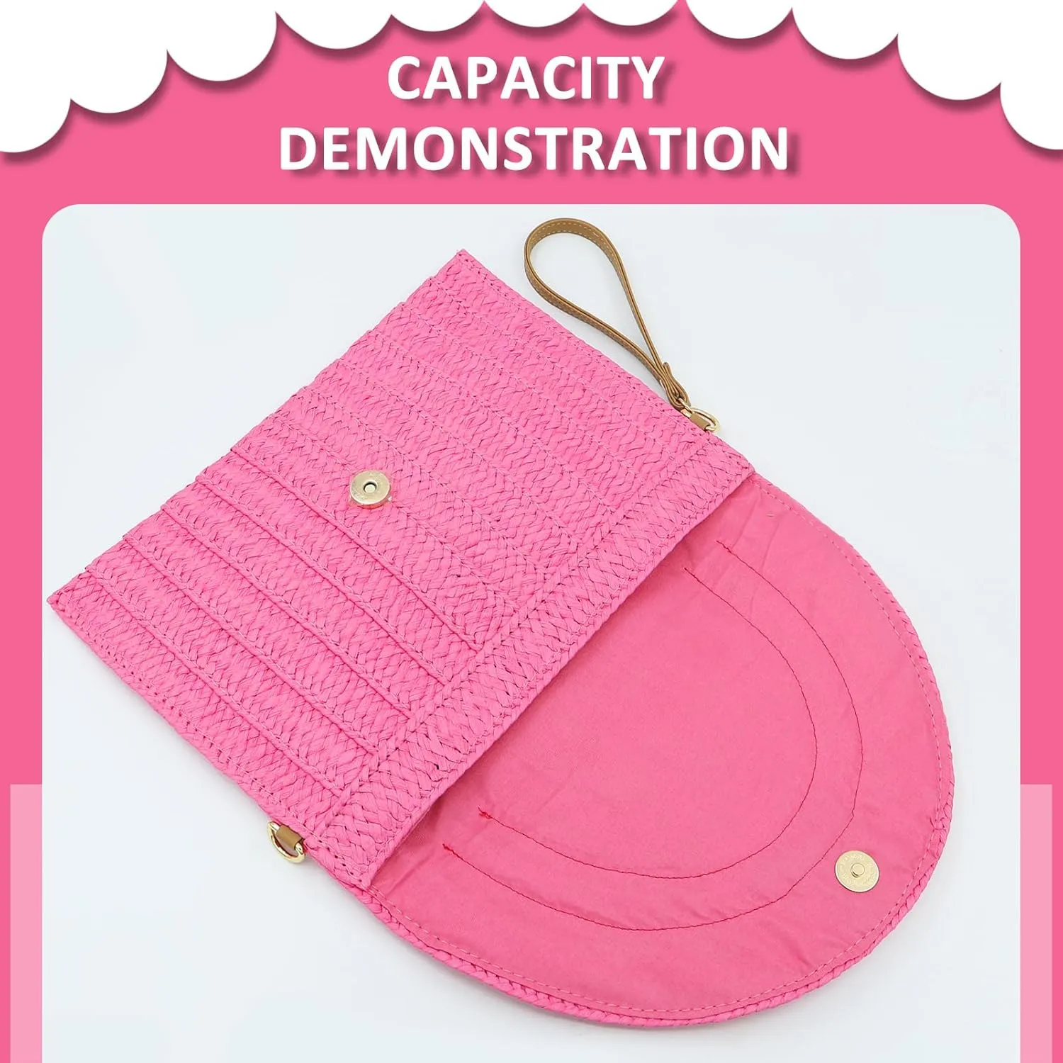 Crossbody Bags for Women, Straw Clutch Purses, Bohemian Handmade Woven Envelope Package