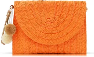 Crossbody Bags for Women, Straw Clutch Purses, Bohemian Handmade Woven Envelope Package