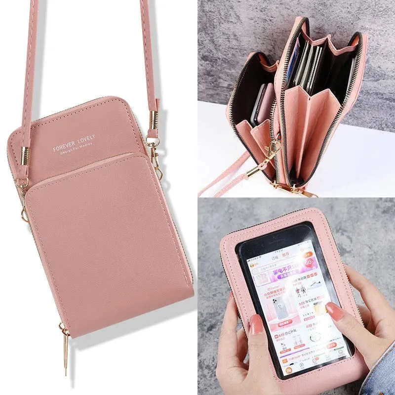 Crossbody Cell Phone Shoulder Bags for Women Touch Screen Phone Wallet Luxury Bags Ladies Card Hold Purse Clutch Handbags