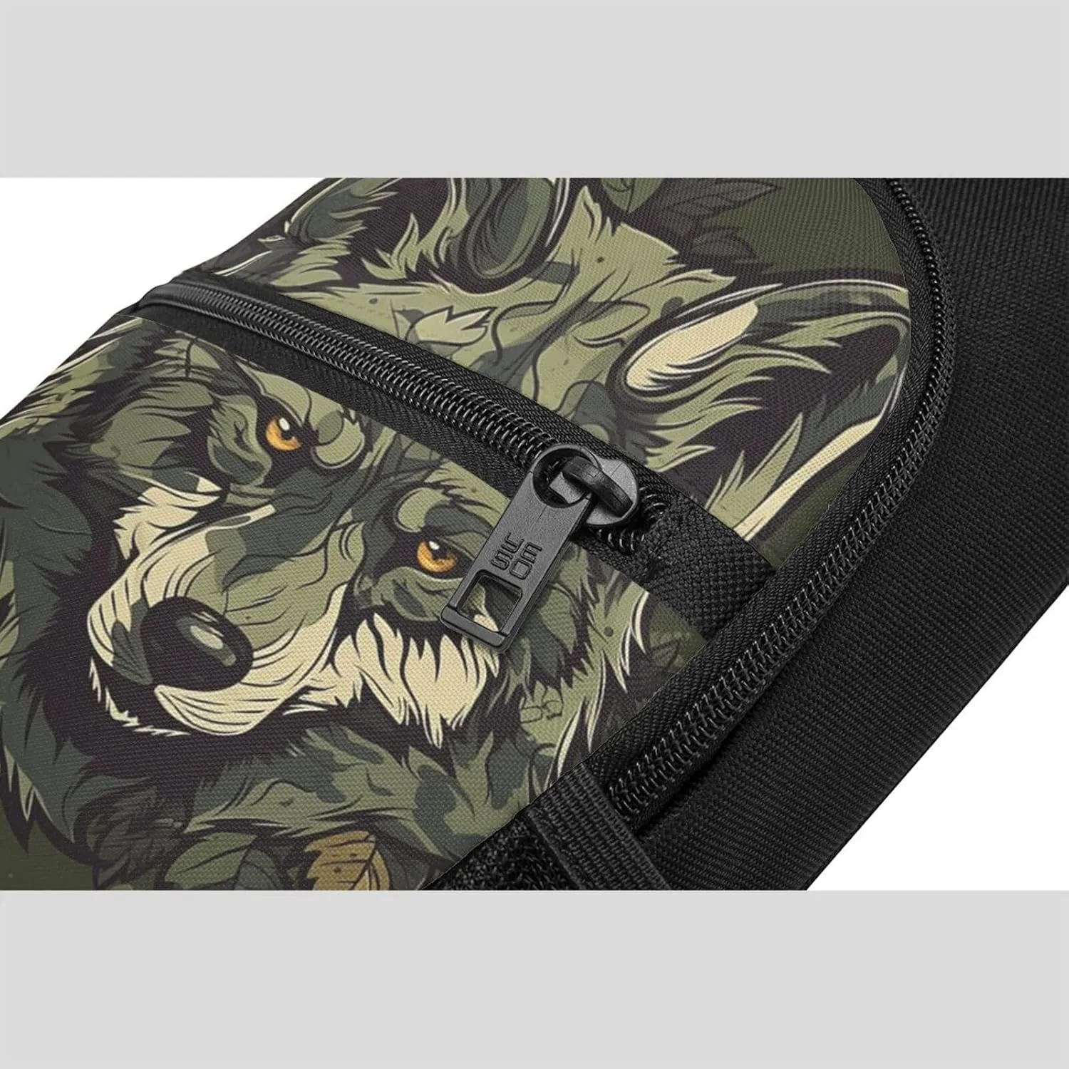 Crossbody Sling Backpack Sling Bag for Men Women Cross Chest Bag Shoulder Bag Camouflage Wolf Image Travel Hiking Daypack