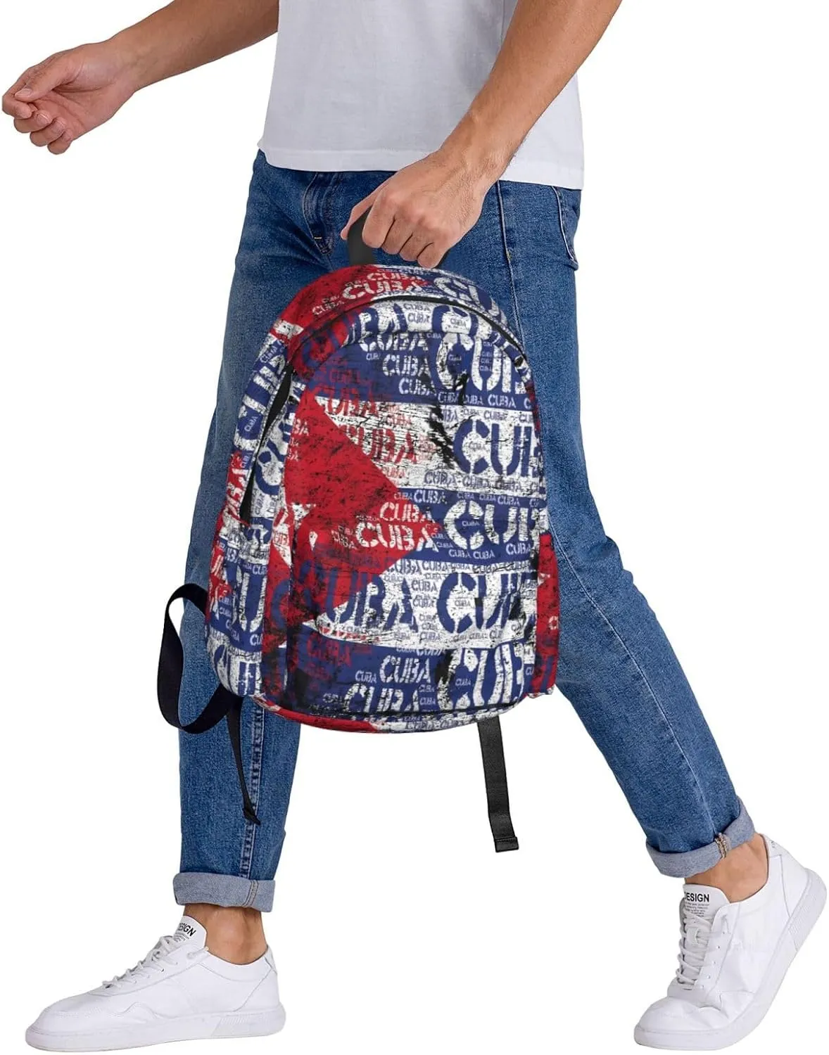 Cuba Flag Large Travel Backpack Casual Backpacks Laptop Daypack Working Rucksack Lightweight Back Pack Sports Bag with Adjustable Shoulder Strap