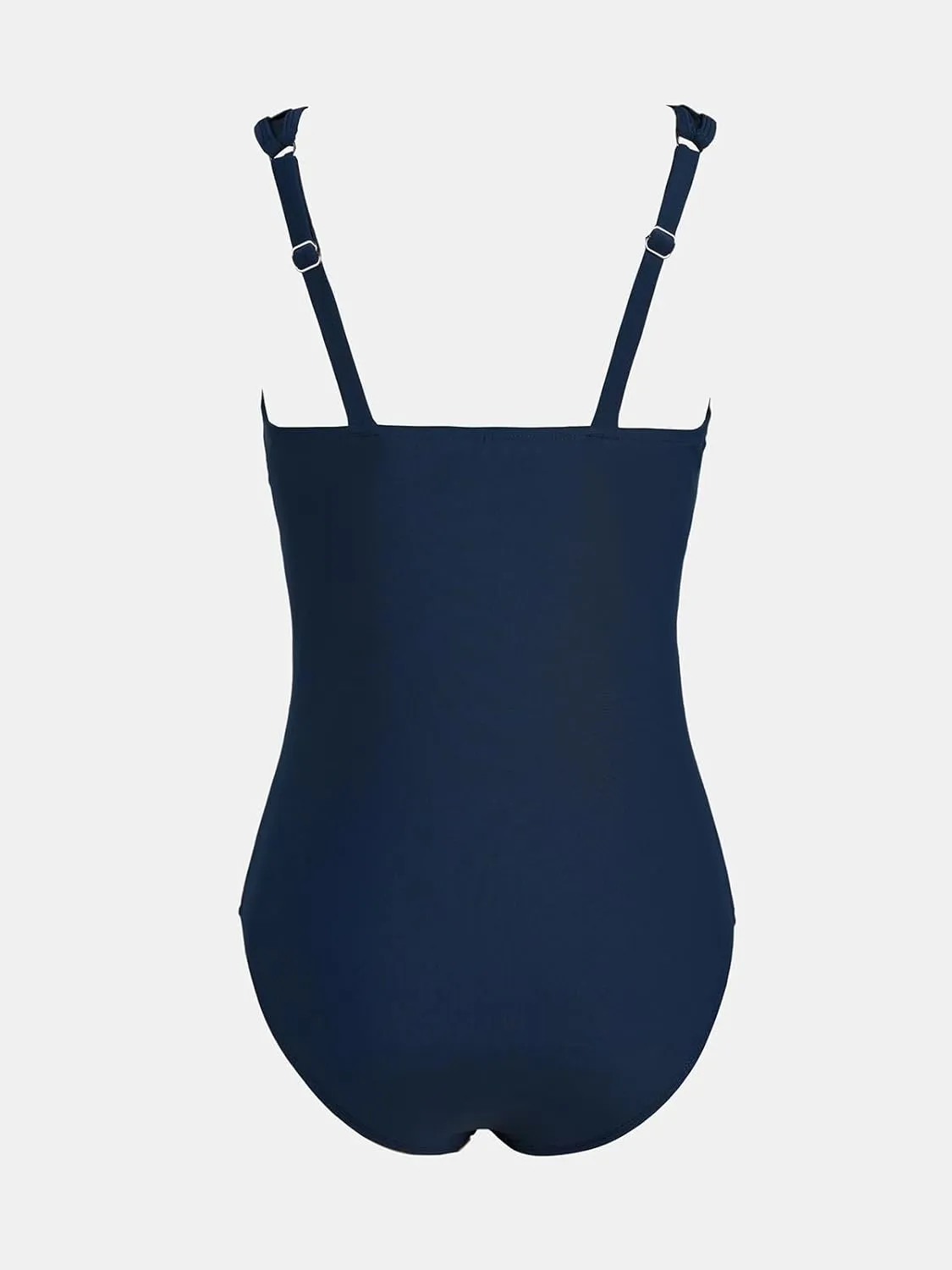 CUPSHE Women's Plus Size One Piece Swimsuit V Neck Mesh Scalloped Bathing Suit Adjustable Straps
