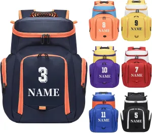 Custom Basketball Bag for Boys - Waterproof Backpack with Adjustable Straps, Personalized Name & Logo for Sports, Gym,Travel