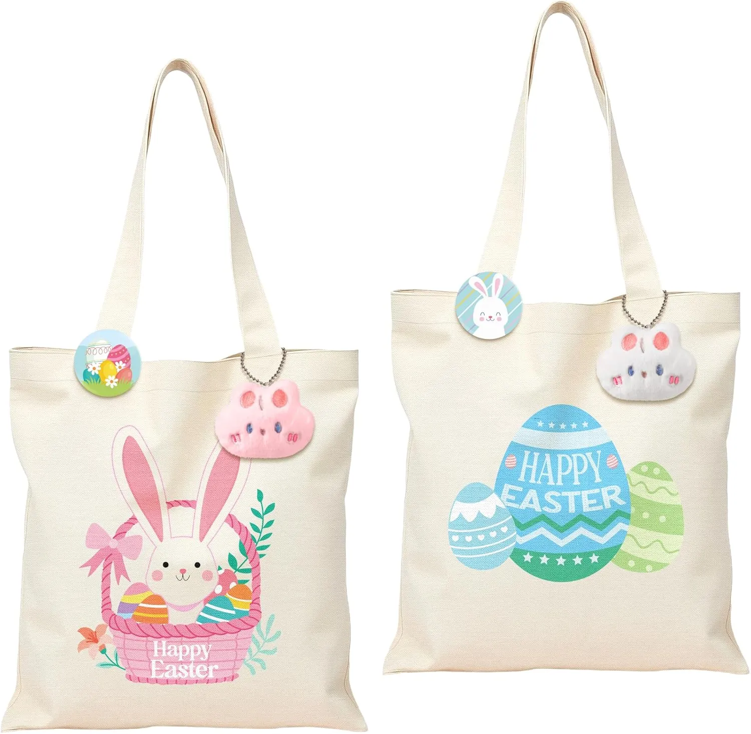 Custom Easter Bag with Name Tote Bag for Easter Egg Hunts Reusable Personalized Easter Basket Gifts
