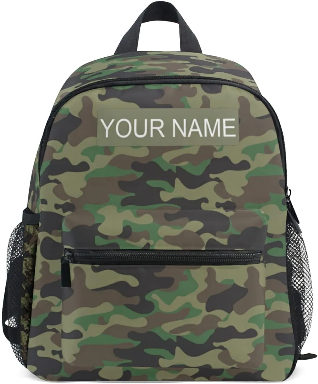 Custom Toddler Backpack with Name/Text Personalized Camo Backpack Add Your Name, Customized Kids Backpack Military Camouflage School Bag Bookbag Kindergarten Preschool Backpack for Boy Girls Children