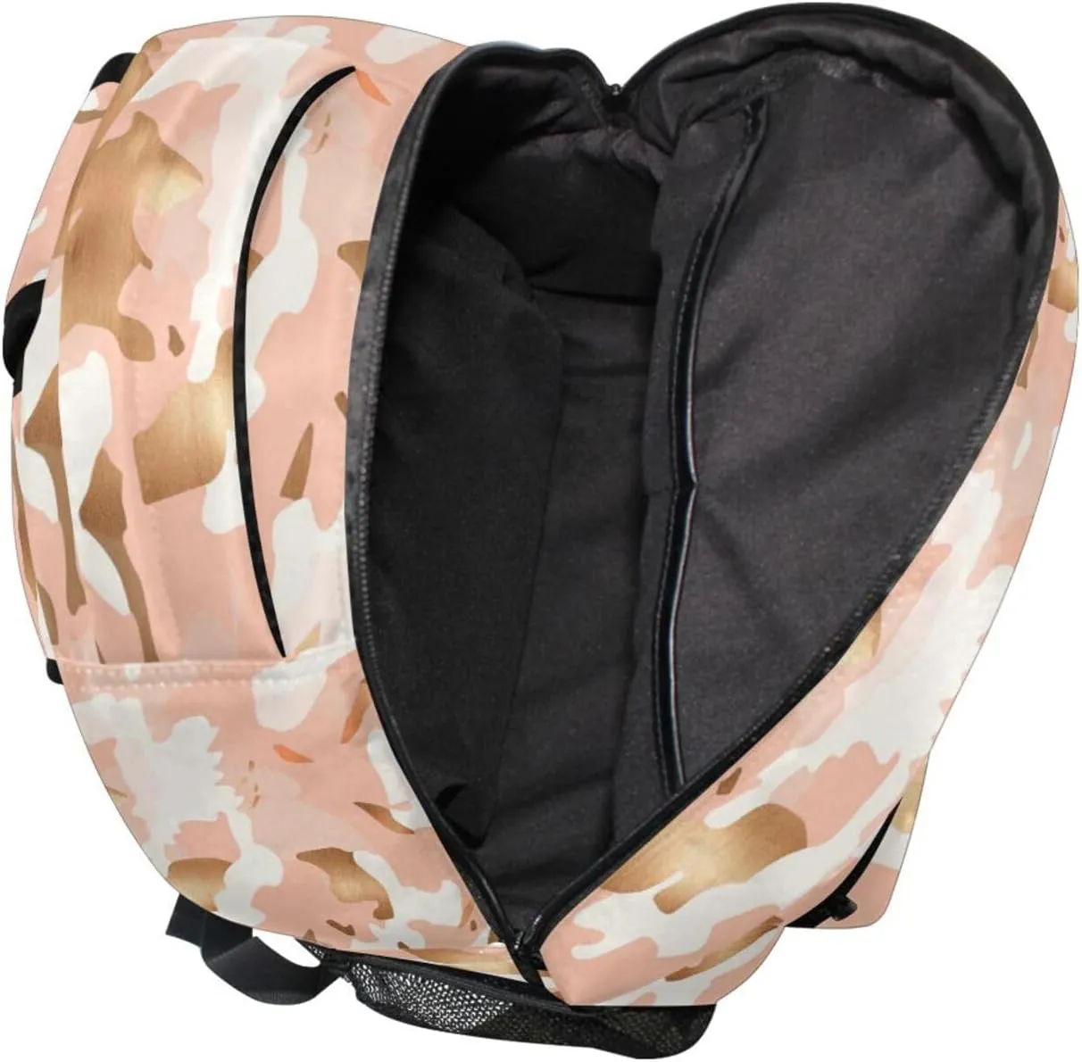 Cute Backpack for Women Men Waterproof Carry On Backpacks with Chest Strap for College Work Camouflage Rose Gold