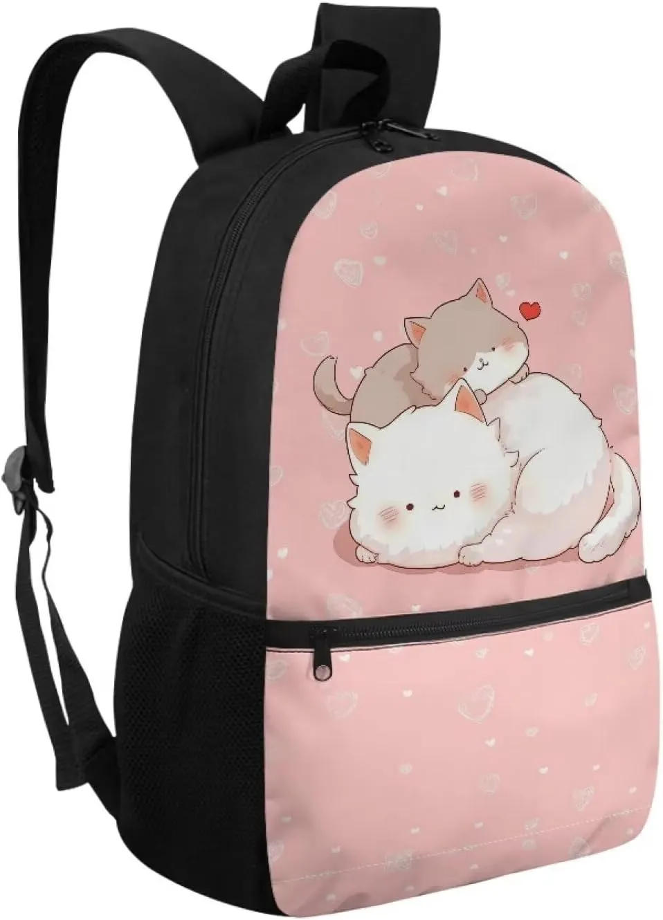 Cute Cat Book Bag for Girls 6-8 8-10 School Backpack Kindergarten Elementary School Bag Pink Bookbags for 3Rd 4Th 5Th 6Th Grade Kids Schoolbag Travel Picnic Casual Daypack