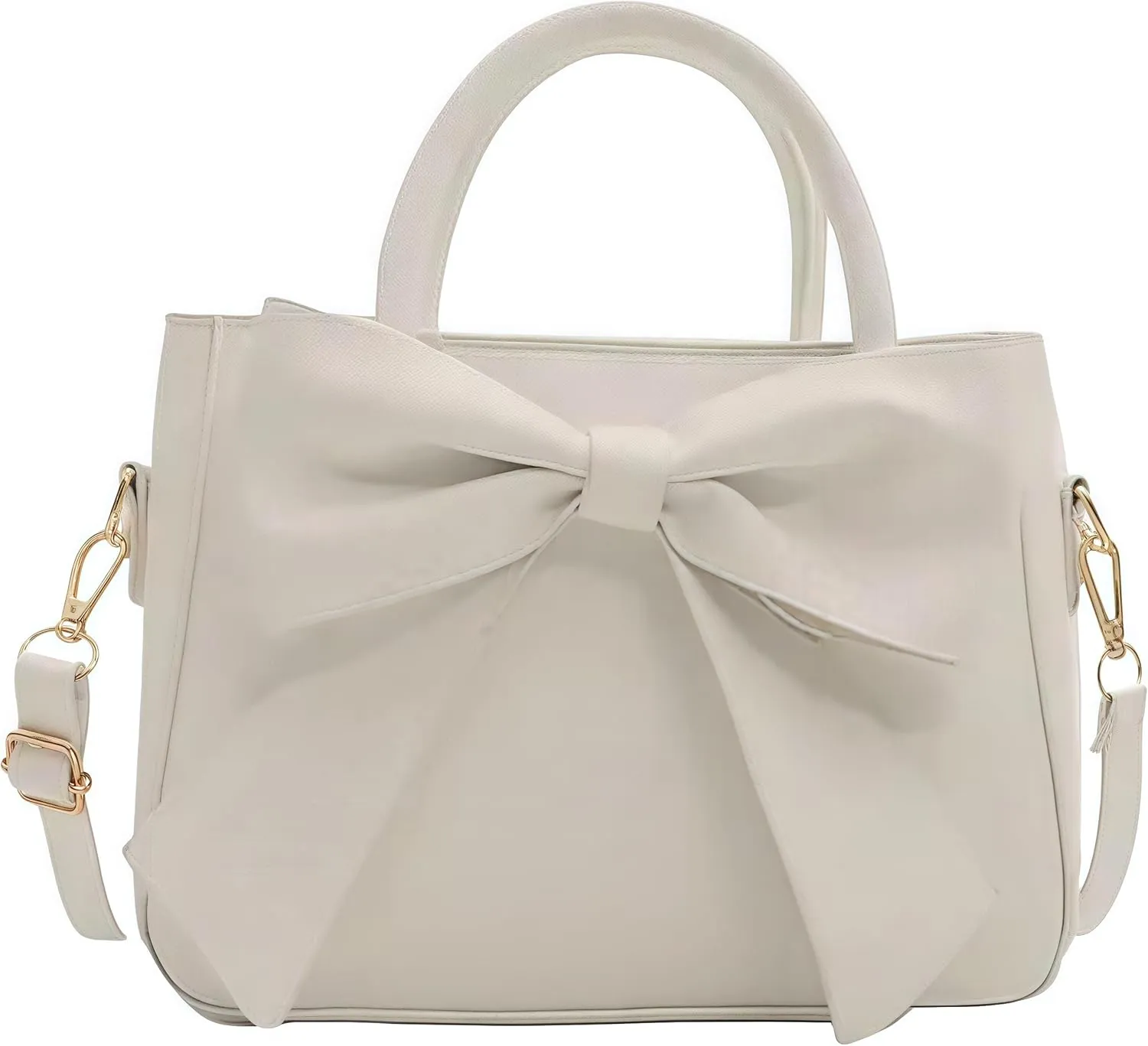 Cute Purses for Women, Designer Small Handbag Top Handle Vegan Leather Crossbody Bag Tote Clutch with Cute Bow Knot