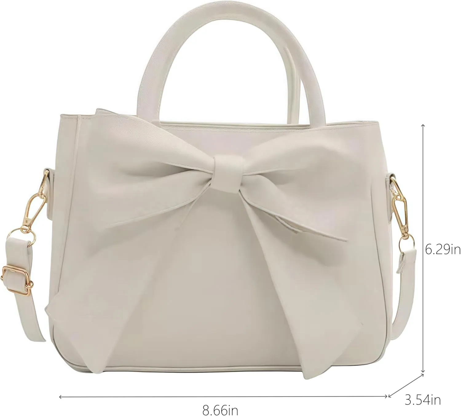Cute Purses for Women, Designer Small Handbag Top Handle Vegan Leather Crossbody Bag Tote Clutch with Cute Bow Knot