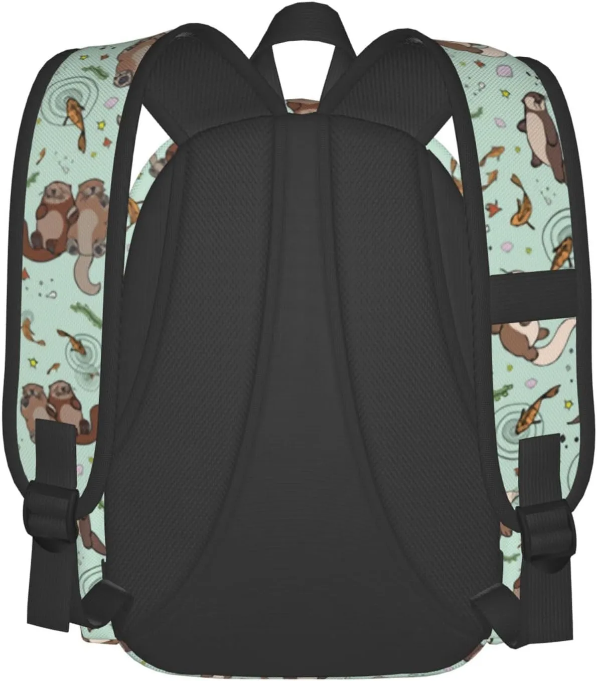 Cute Sea Otters Unisex Backpacks 15in Laptop Backpack Multipurpose Double Shoulder Bag For Men Women Gifts