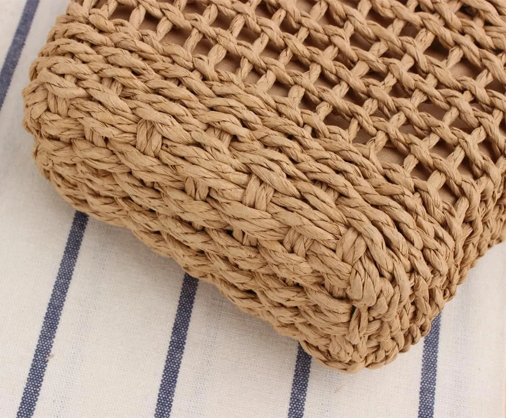 Cute Straw Bags Hobo for Women Straw Tote Shoulder Summer Beach Rattan Crossbody Bag Woven Hobo Basket Purse