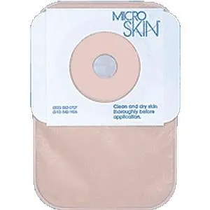Cymed 85438 8 inch Colostomy Closed-end Pre-sized Pouch with MicrSkin Adhesive Barrier and MicroDerm Thin Washer - 1(1/2) inch (38 mm), Opaque, Box of 15 pouches