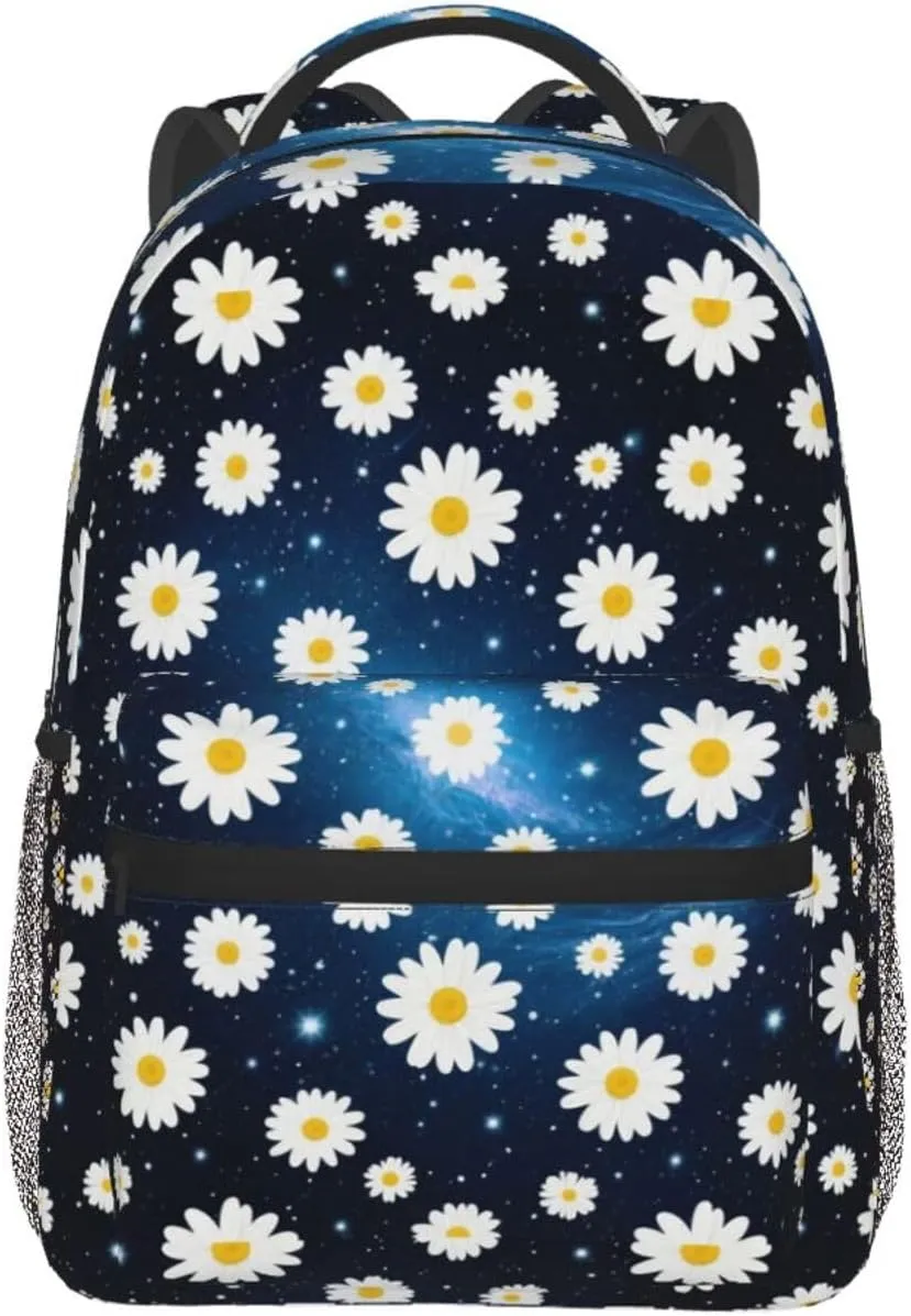 Daisy and Starry Sky Adult Backpacks 15 Inch Laptop Backpack Travel Bag for Men Women Gifts