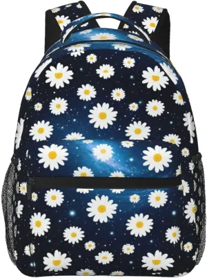 Daisy and Starry Sky Adult Backpacks 15 Inch Laptop Backpack Travel Bag for Men Women Gifts