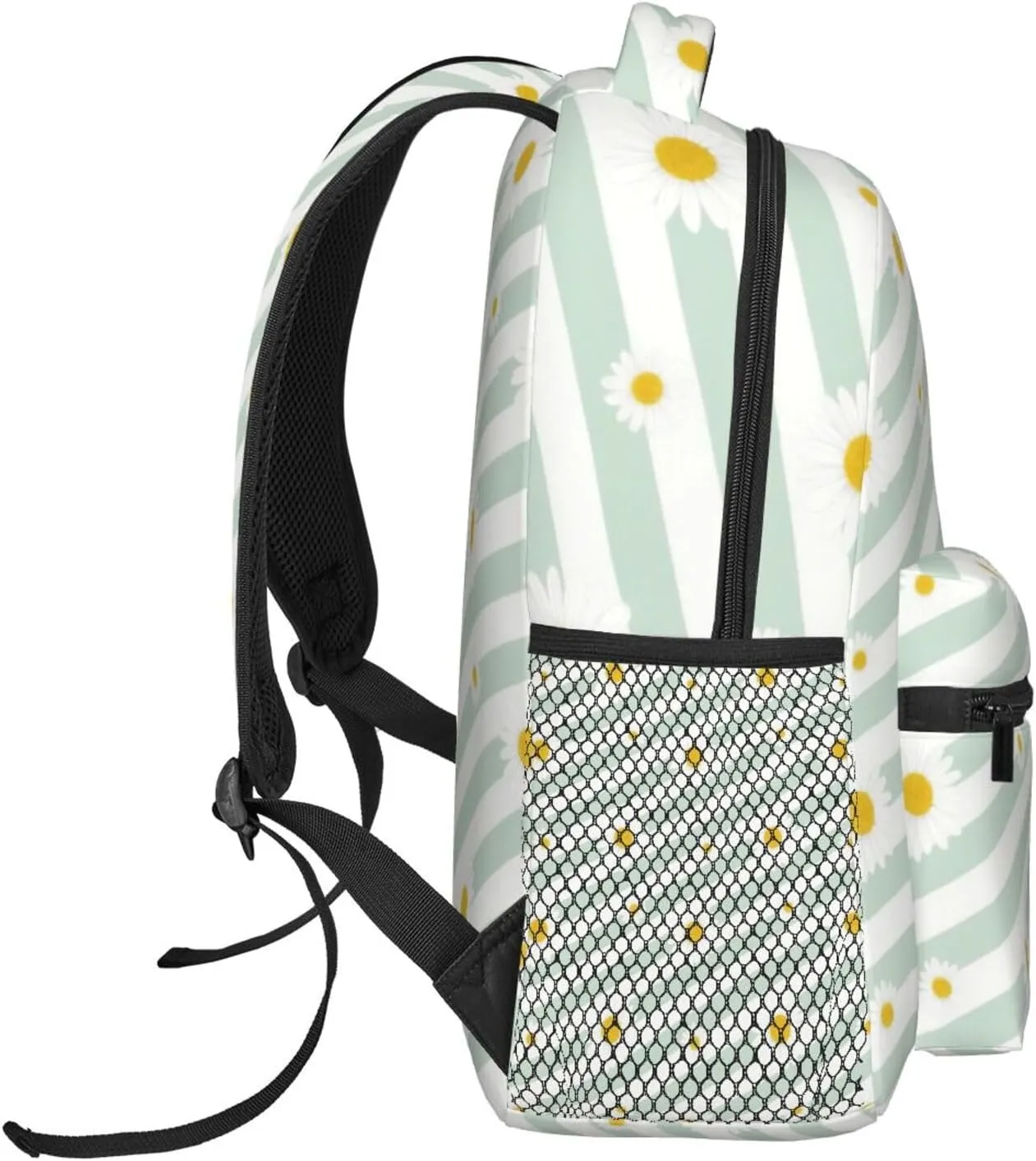 Daisy and Stripes Adult Backpacks 15 Inch Laptop Backpack Travel Bag for Men Women Gifts