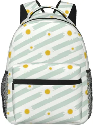 Daisy and Stripes Adult Backpacks 15 Inch Laptop Backpack Travel Bag for Men Women Gifts
