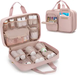 Damero Medicine Organizer, Pill Bottles Storage Travel Bag for Prescription Medication, Medical Supplies - Misty Rose