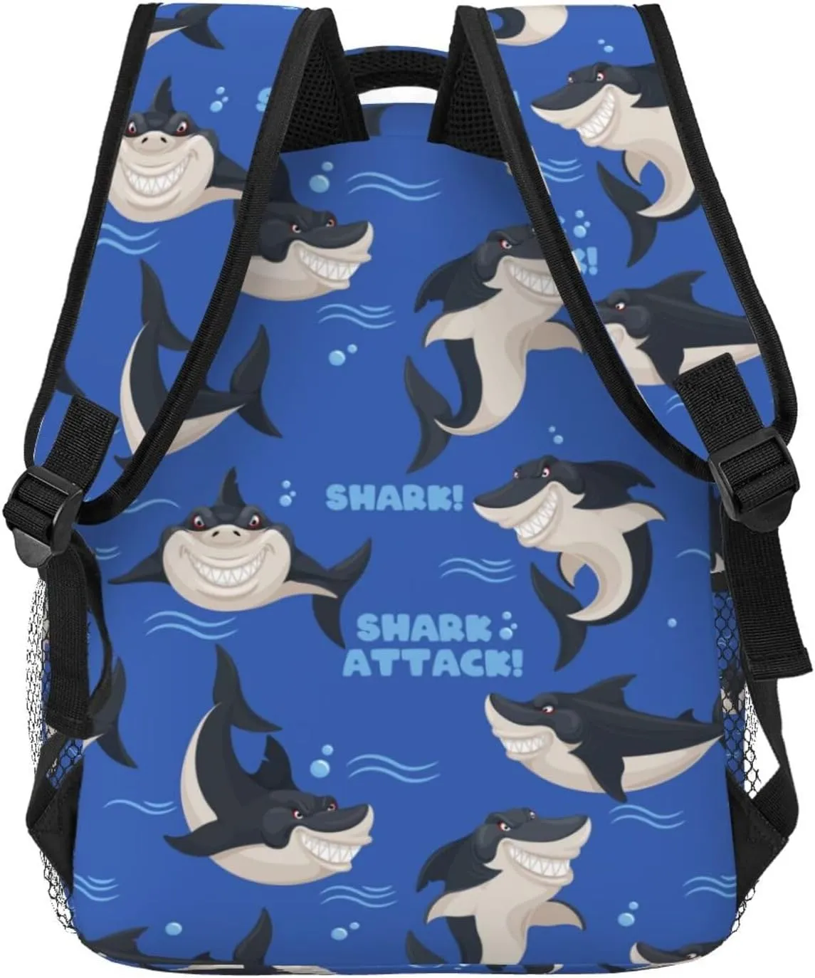 Dangerous Smiling Attack Sharks Backpacks 15 Inch Laptop Backpack Multipurpose Double Shoulder Bag For Men Women Gifts