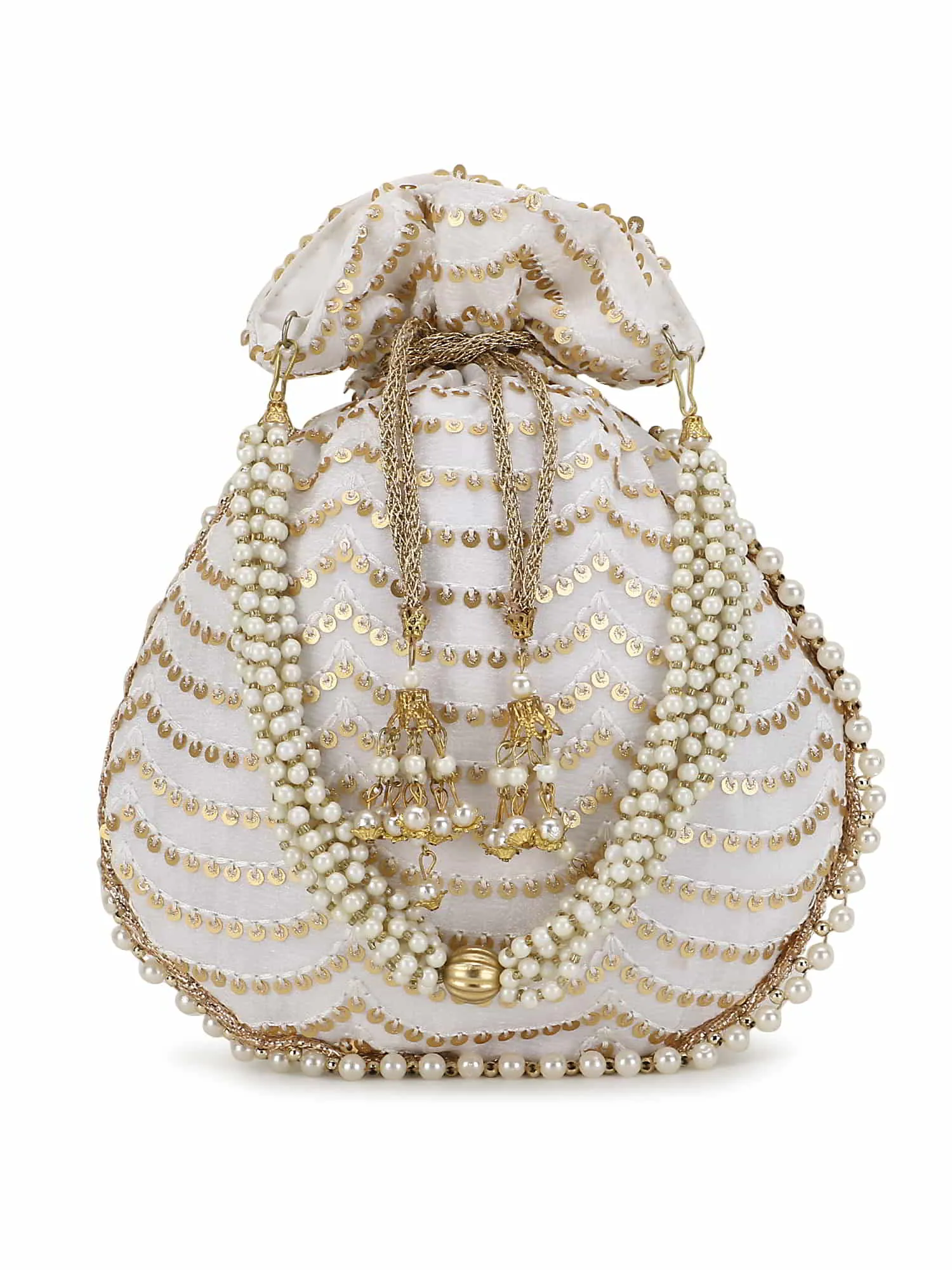 Dangle Sequined Georgette Potli