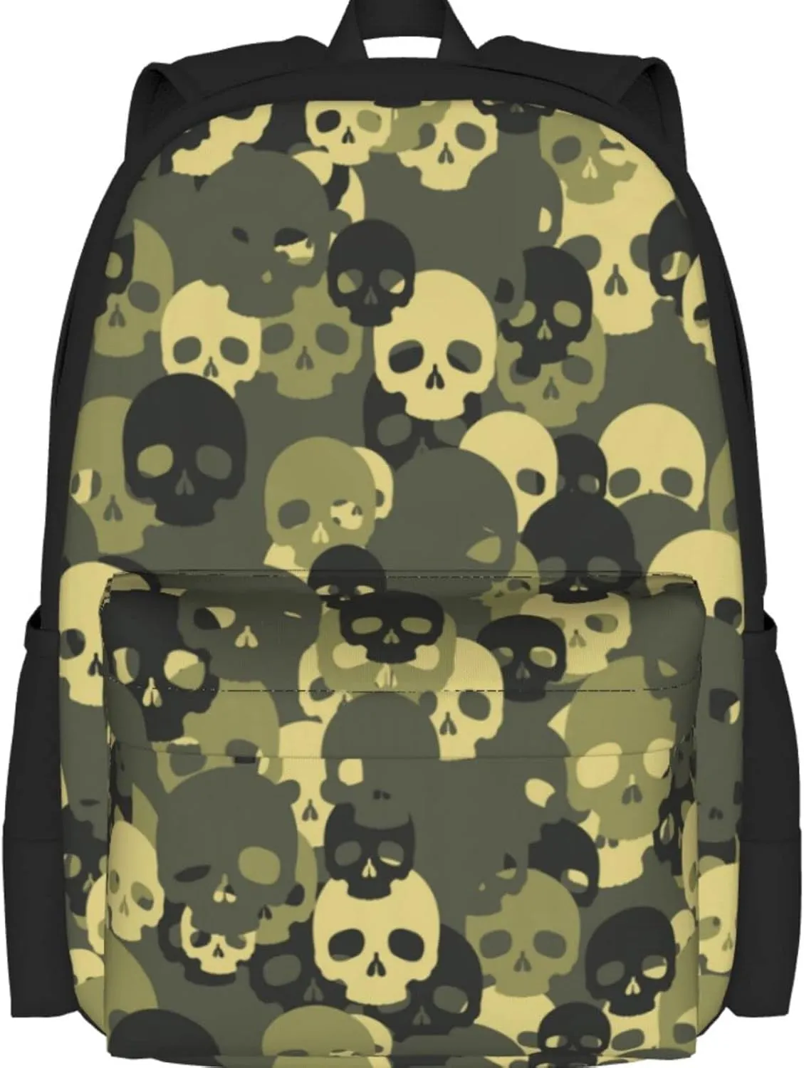 Delerain Skull Camouflage Kids Backpack School Book Bag Travel Daypack Shoulder Bag 16 Inch Plus Lightweight Laptop Bag for 1-6th Grade Boys Girls Back to School