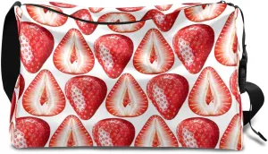 Delicious Strawberry Small Gym Bag for Men Women Workout Sport Duffle Bag Waterproof Weekender Overnight Bag Lightweight Carry on Tote Bag Crossbody Shoulder Travel Bag for Swim Yoge Dance