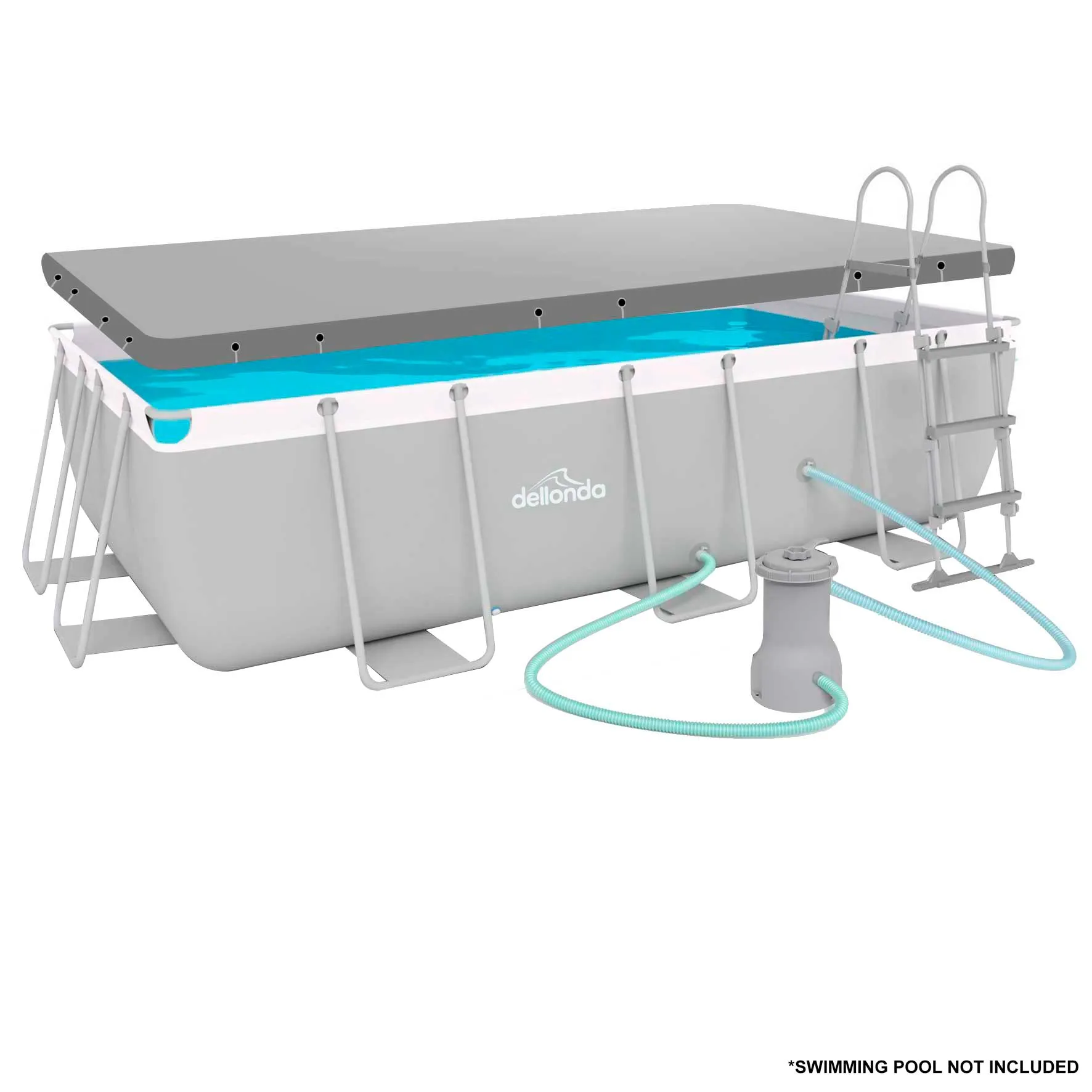 Dellonda Swimming Pool Top Cover with Rope Ties for DL21 and Similar Sized Pools - DL42