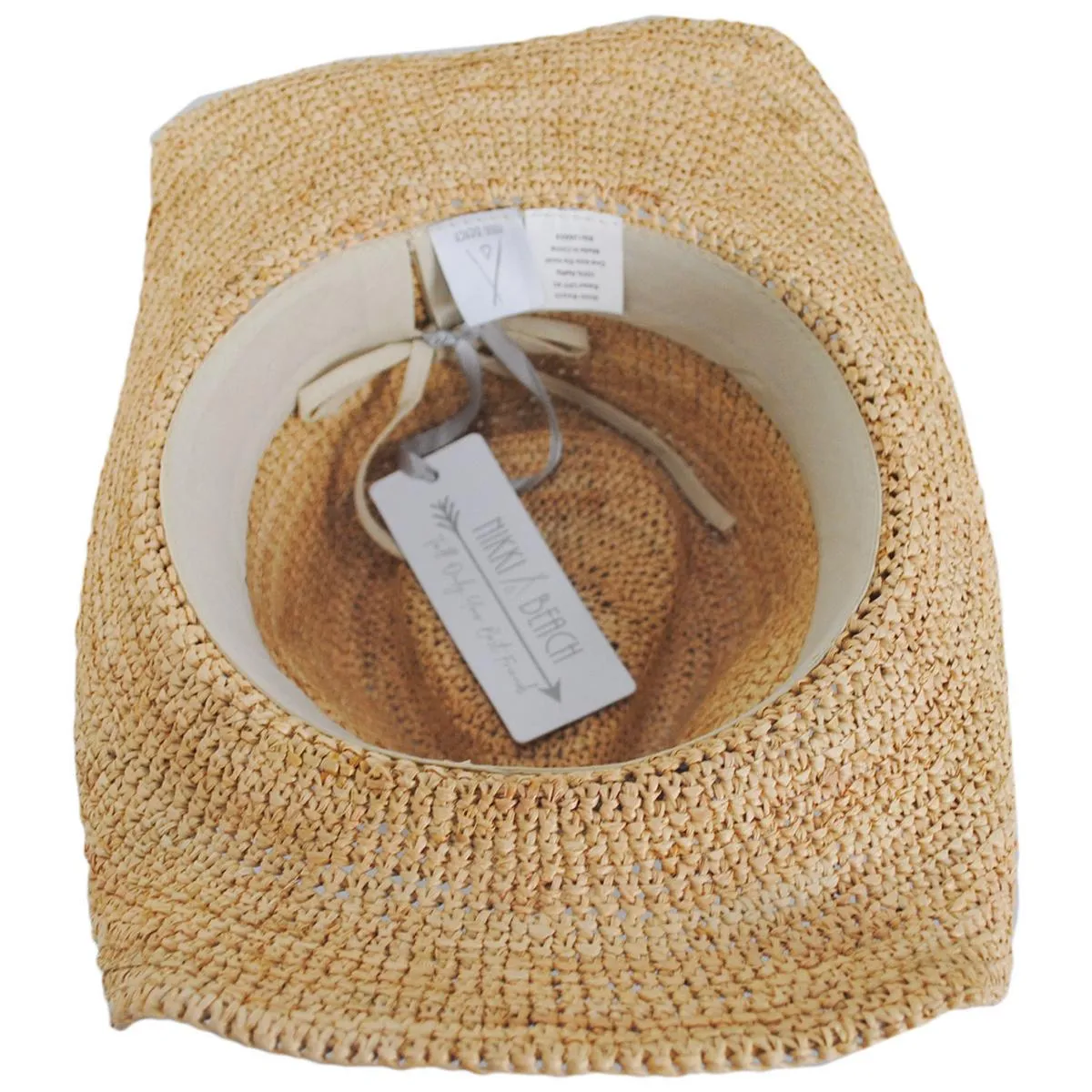 Diano Crochet Raffia Straw Western Hat
