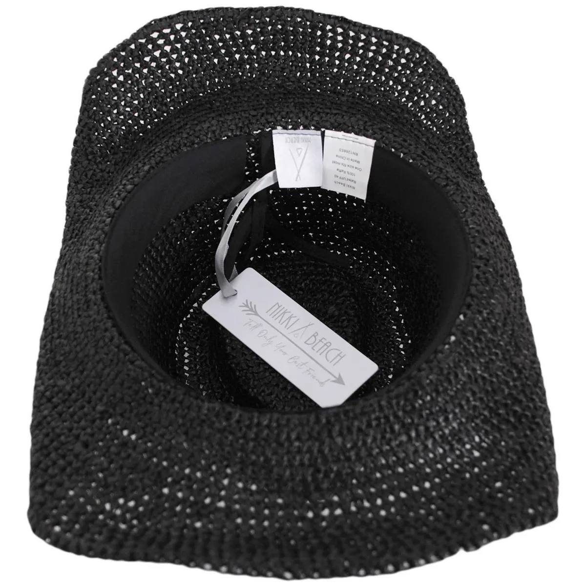 Diano Crochet Raffia Straw Western Hat