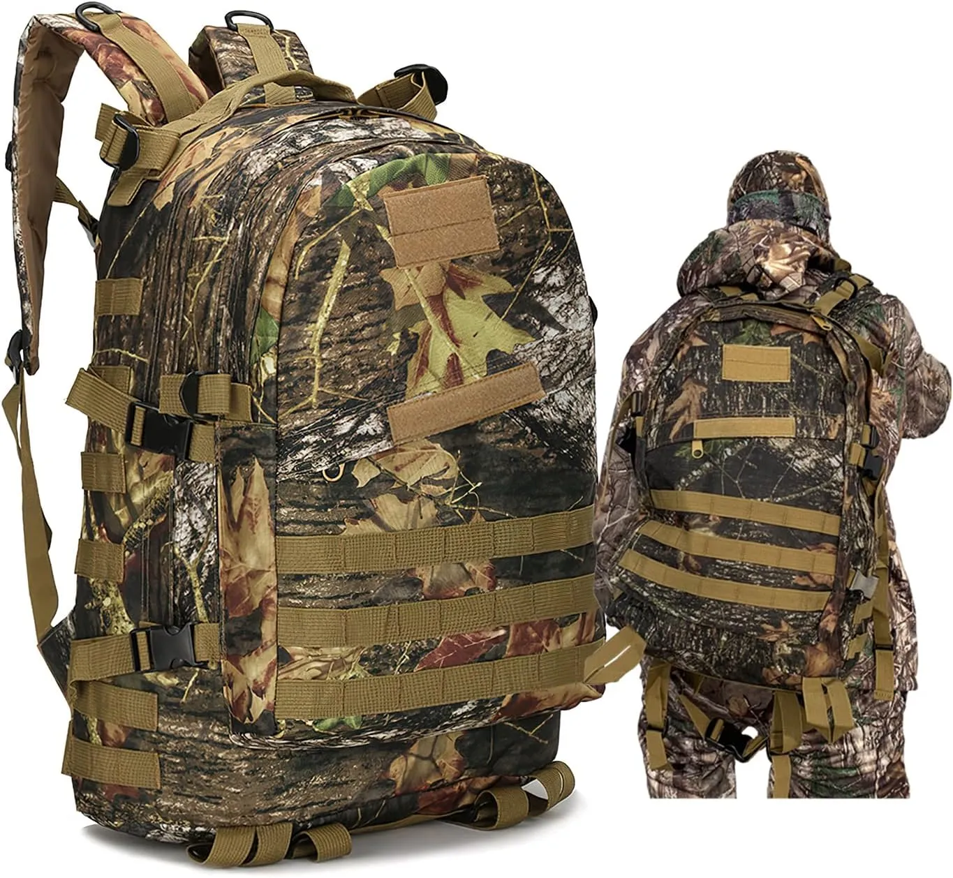 Digital Forest 40L Hunting Backpack or Hunting Backpacks For Men - Camo Range Backpack and Huntin Pack - Camouflage Bacpacks For Huting - Tactical Molle Backpack- mochilas camo