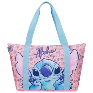 Disney Stitch Womens Tote Bag - Large Zipped Overnight or Beach Bag