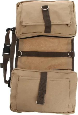 Dog Hiking Backpack Saddle Bag 2 Zipper Compartments for Medium/Large Canvas for Travel Camping