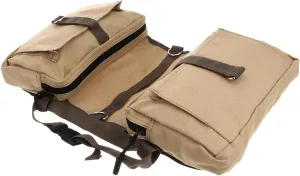 Dog Hiking Pack Canvas Saddle Bag Zipper Pockets Multi-use Backpack for Dog Walks Camping Travel