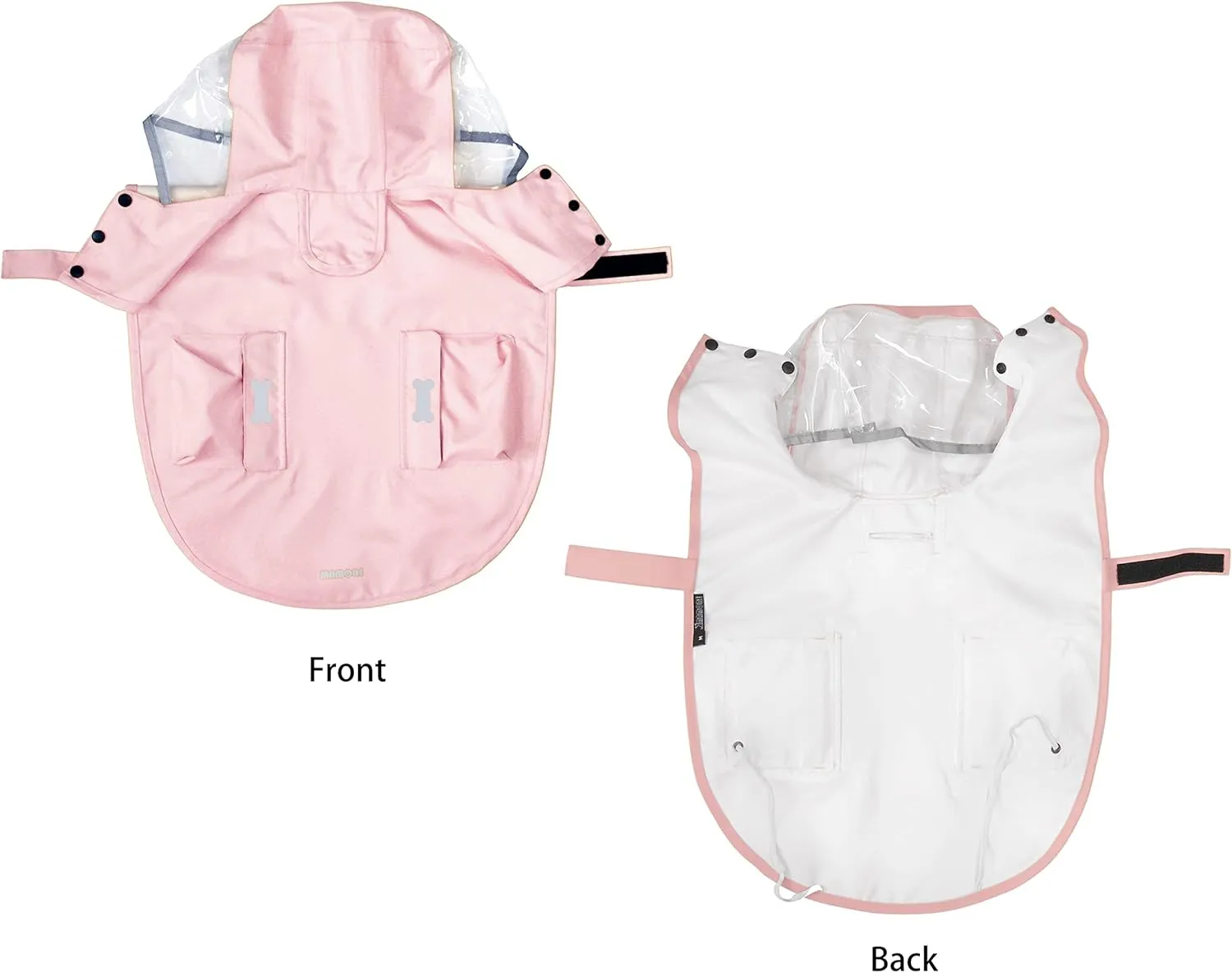 Dog Raincoat,Waterproof Rain Poncho with Hoodie, High Reflective Adjustable Pet Rain Jacket with Leash Hole for Small Medium and Large Dogs (Pink, XX-Large)