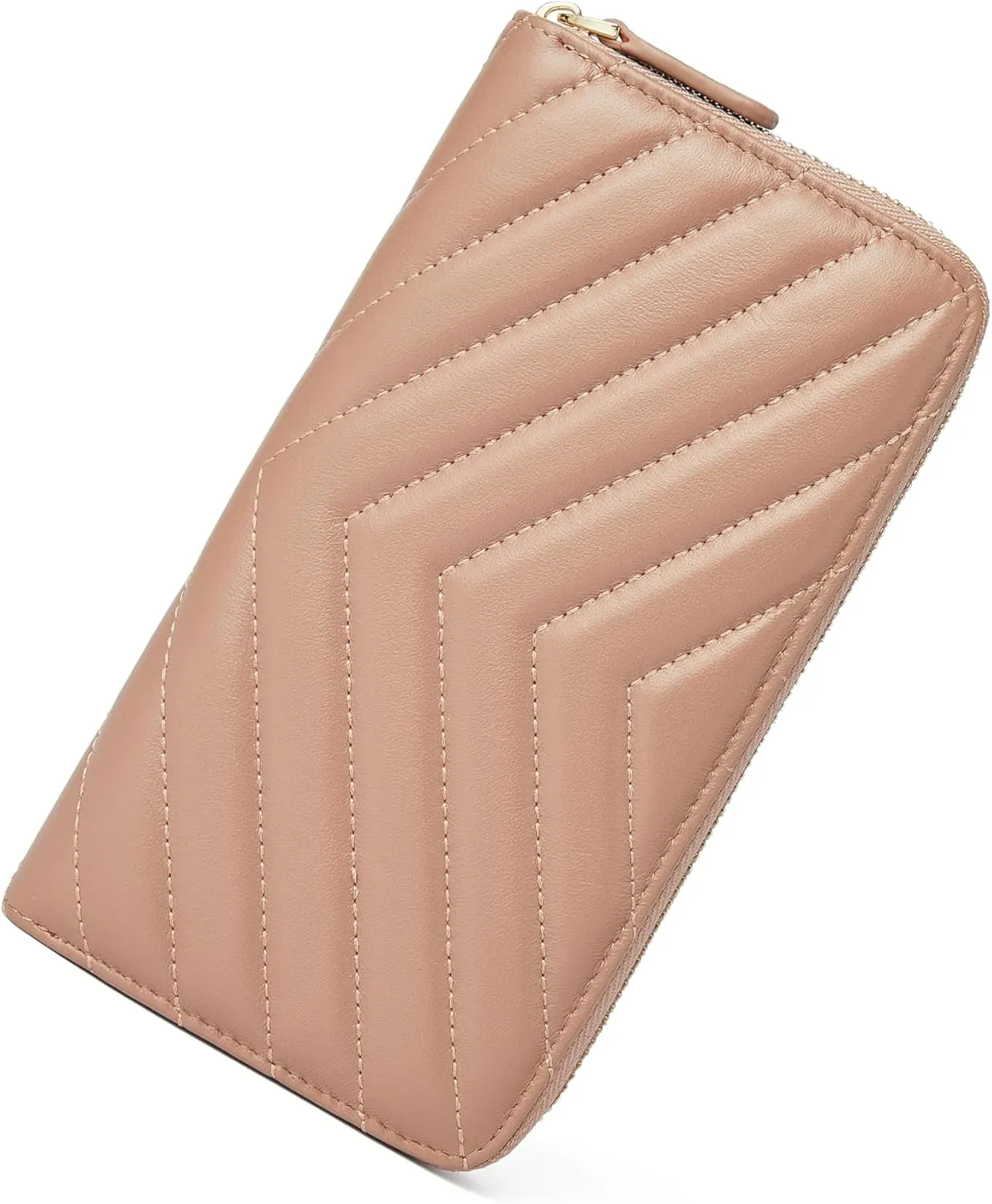 DORIS&JACKY Women Leather Wallet Rfid Blocking Large Capacity Zipper Around Travel Wristlet Bags