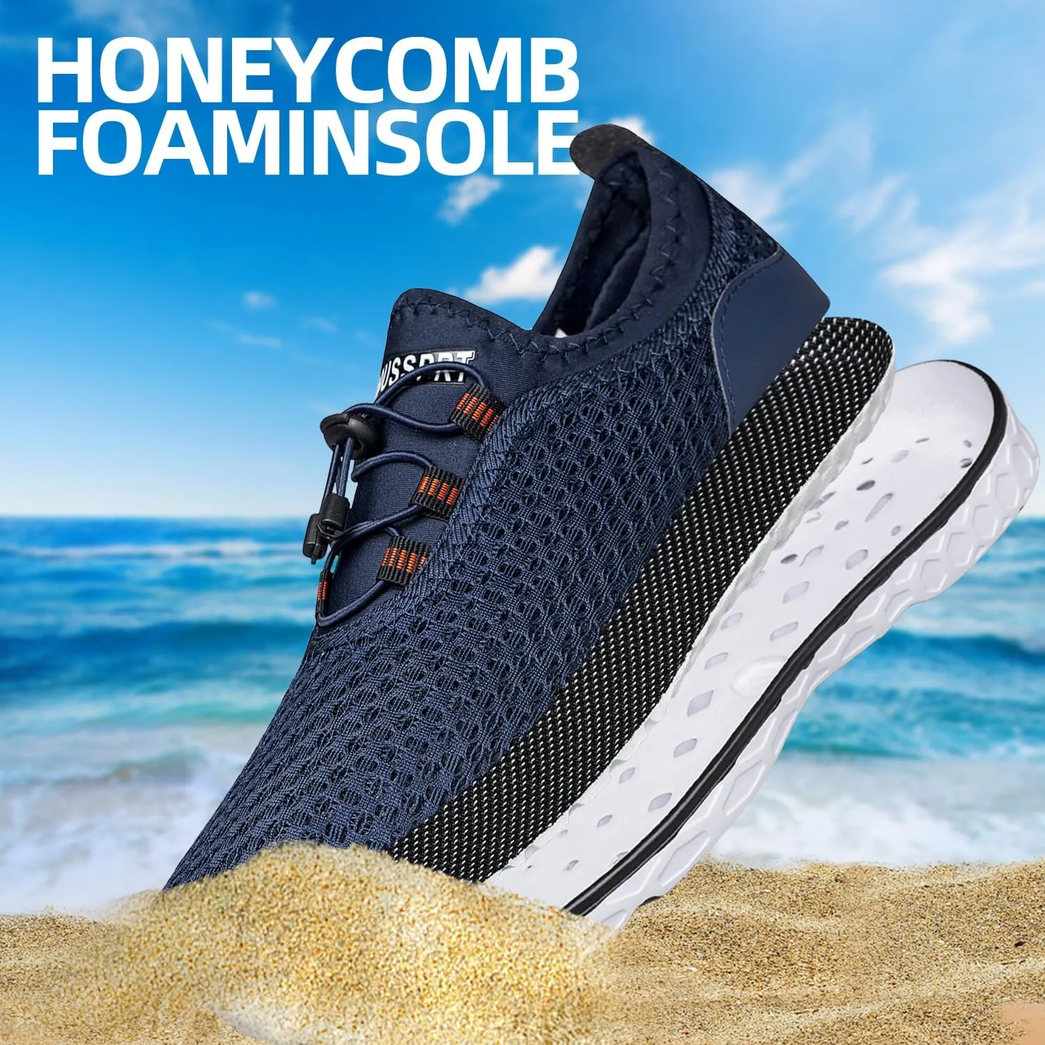 DOUSSPRT Men's Water Shoes Quick Drying Sports Aqua Shoes