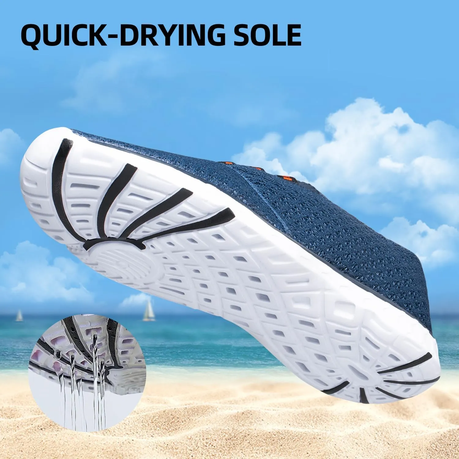 DOUSSPRT Men's Water Shoes Quick Drying Sports Aqua Shoes