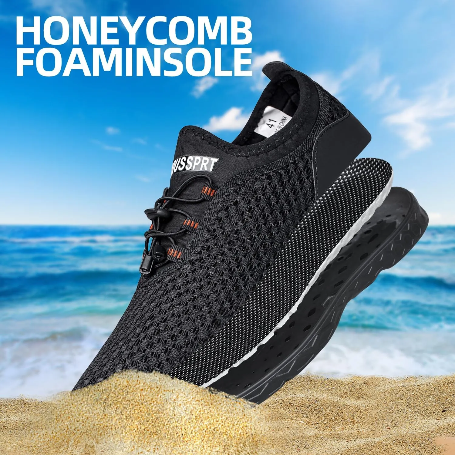 DOUSSPRT Men's Water Shoes Quick Drying Sports Aqua Shoes