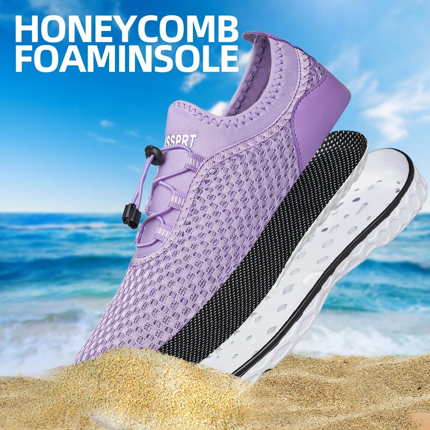 DOUSSPRT Women's Water Shoes Quick Drying Sports Aqua Shoes