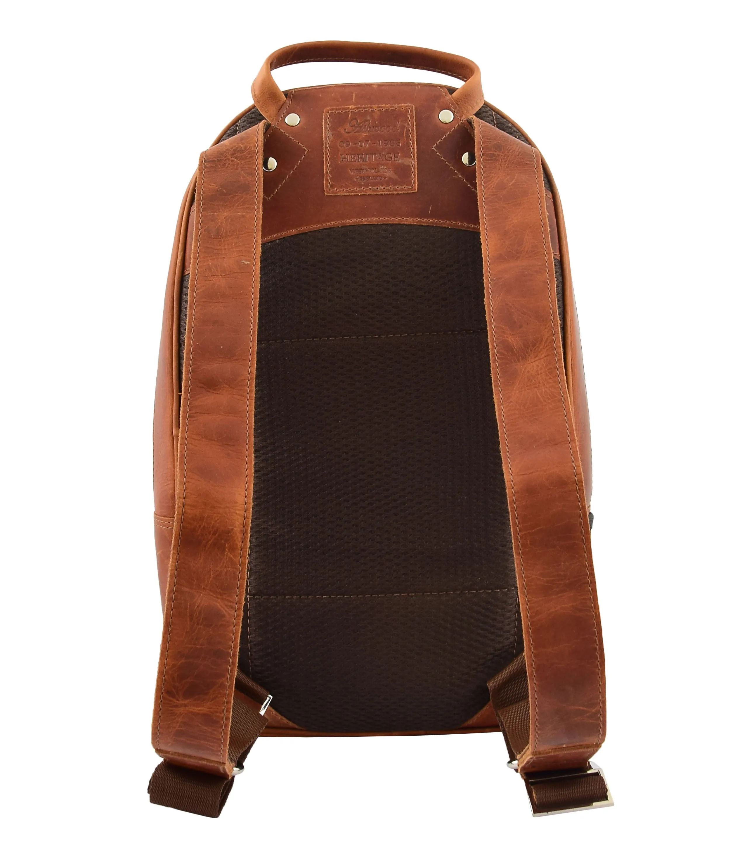 DR289 Italian Buffalo Classic Leather Simple Bag Backpack Tan