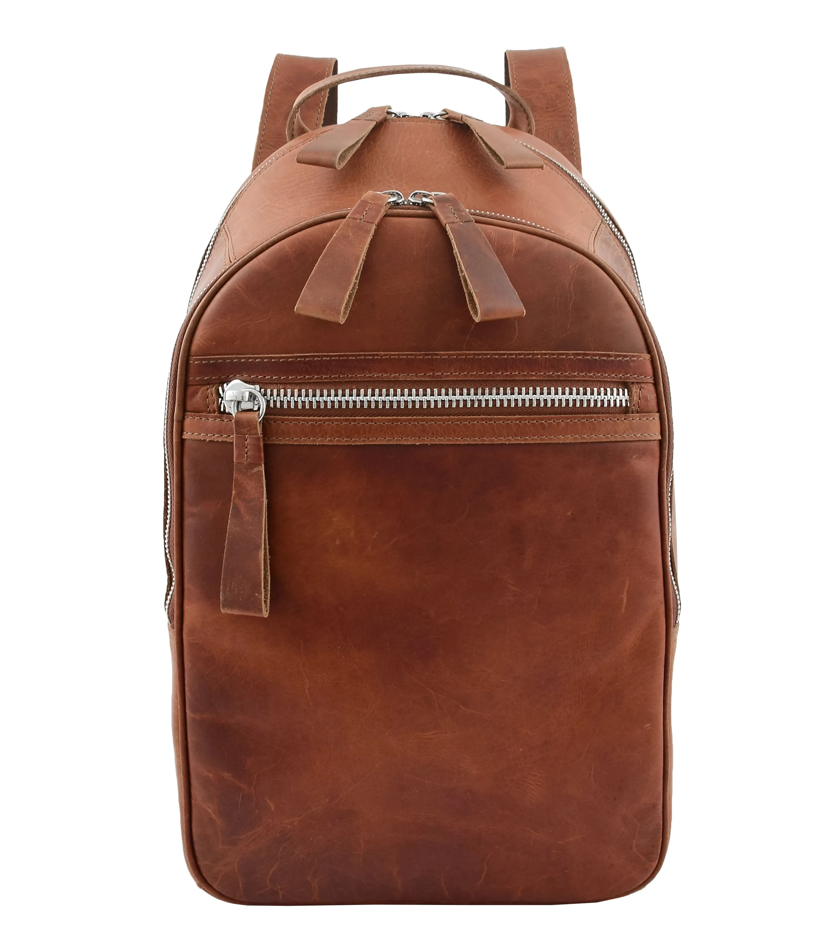 DR289 Italian Buffalo Classic Leather Simple Bag Backpack Tan