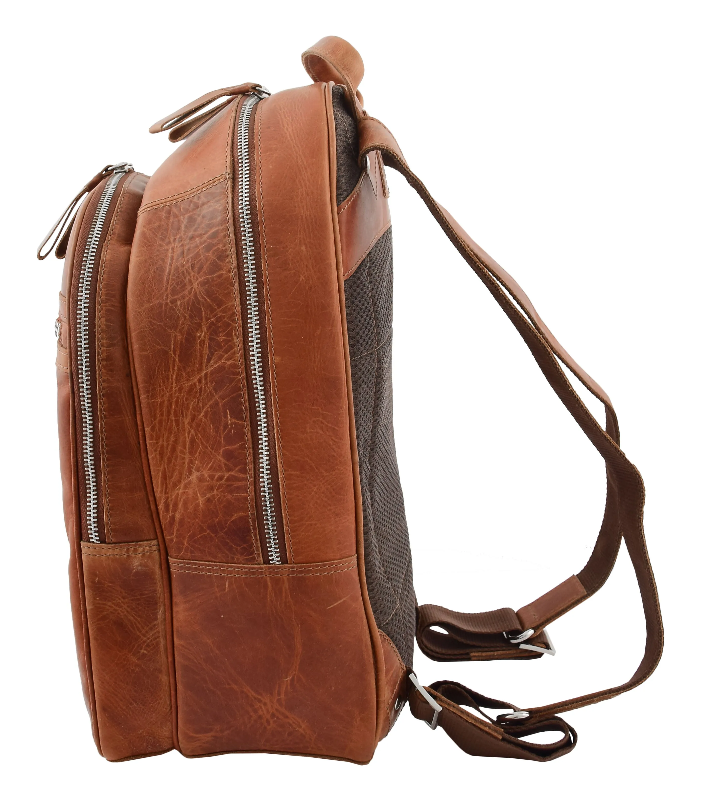 DR289 Italian Buffalo Classic Leather Simple Bag Backpack Tan