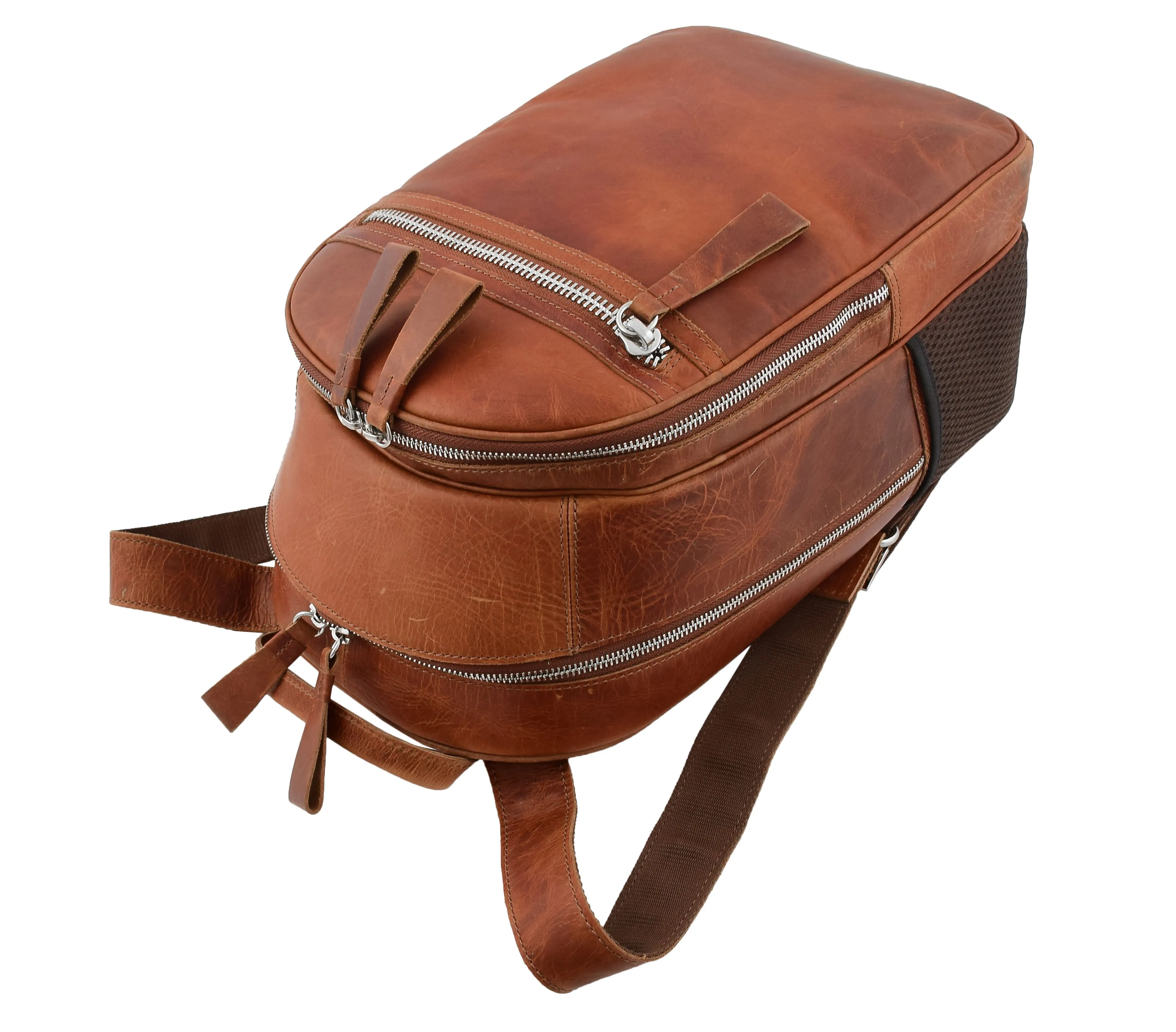 DR289 Italian Buffalo Classic Leather Simple Bag Backpack Tan