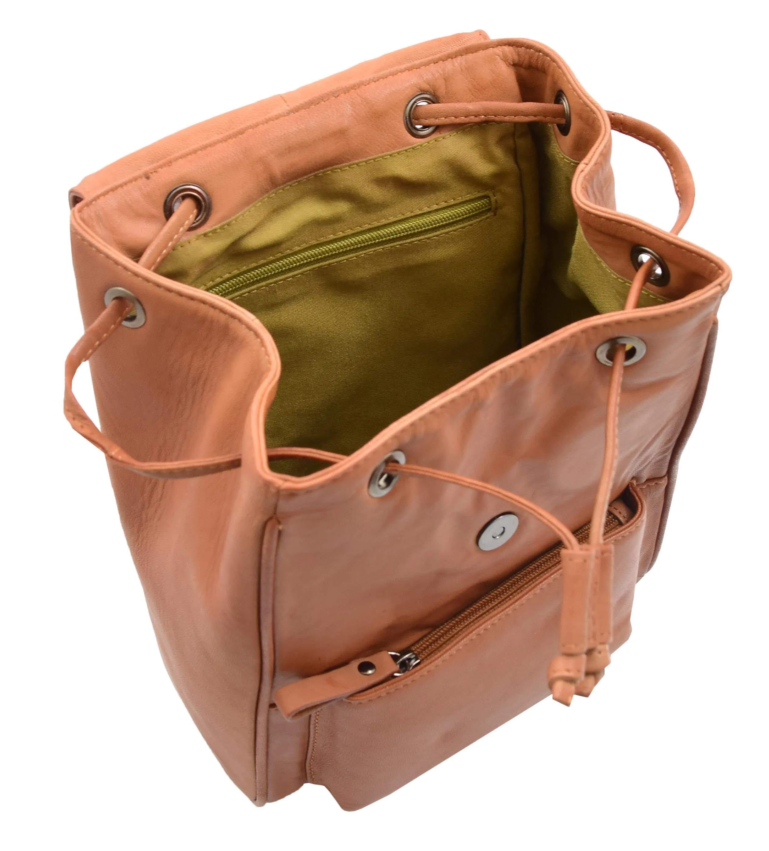 DR348 Real Leather Classic Travel Backpack Cognac
