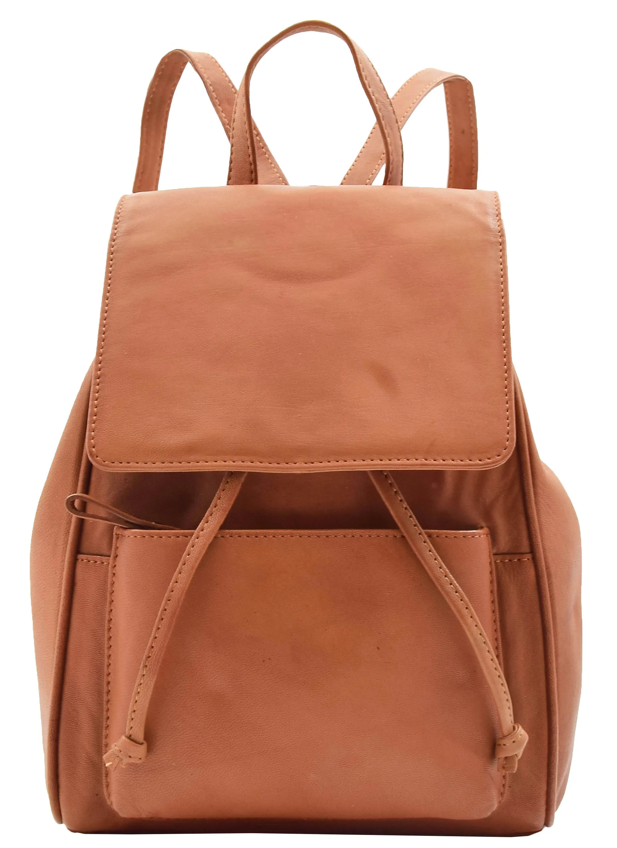 DR348 Real Leather Classic Travel Backpack Cognac