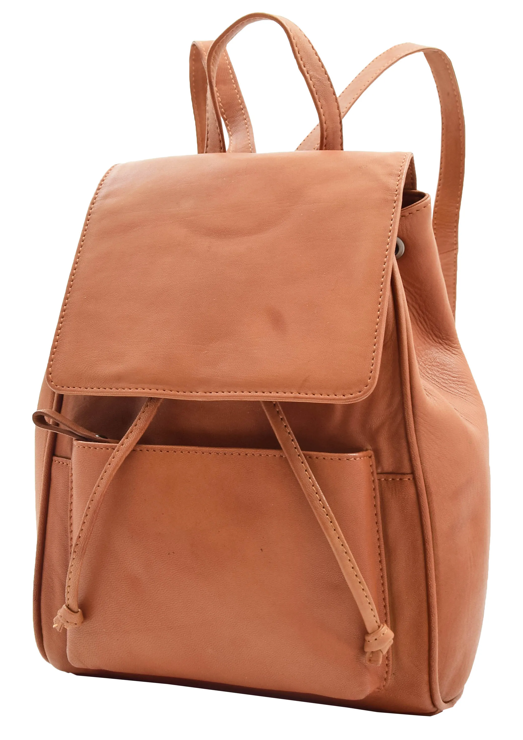 DR348 Real Leather Classic Travel Backpack Cognac