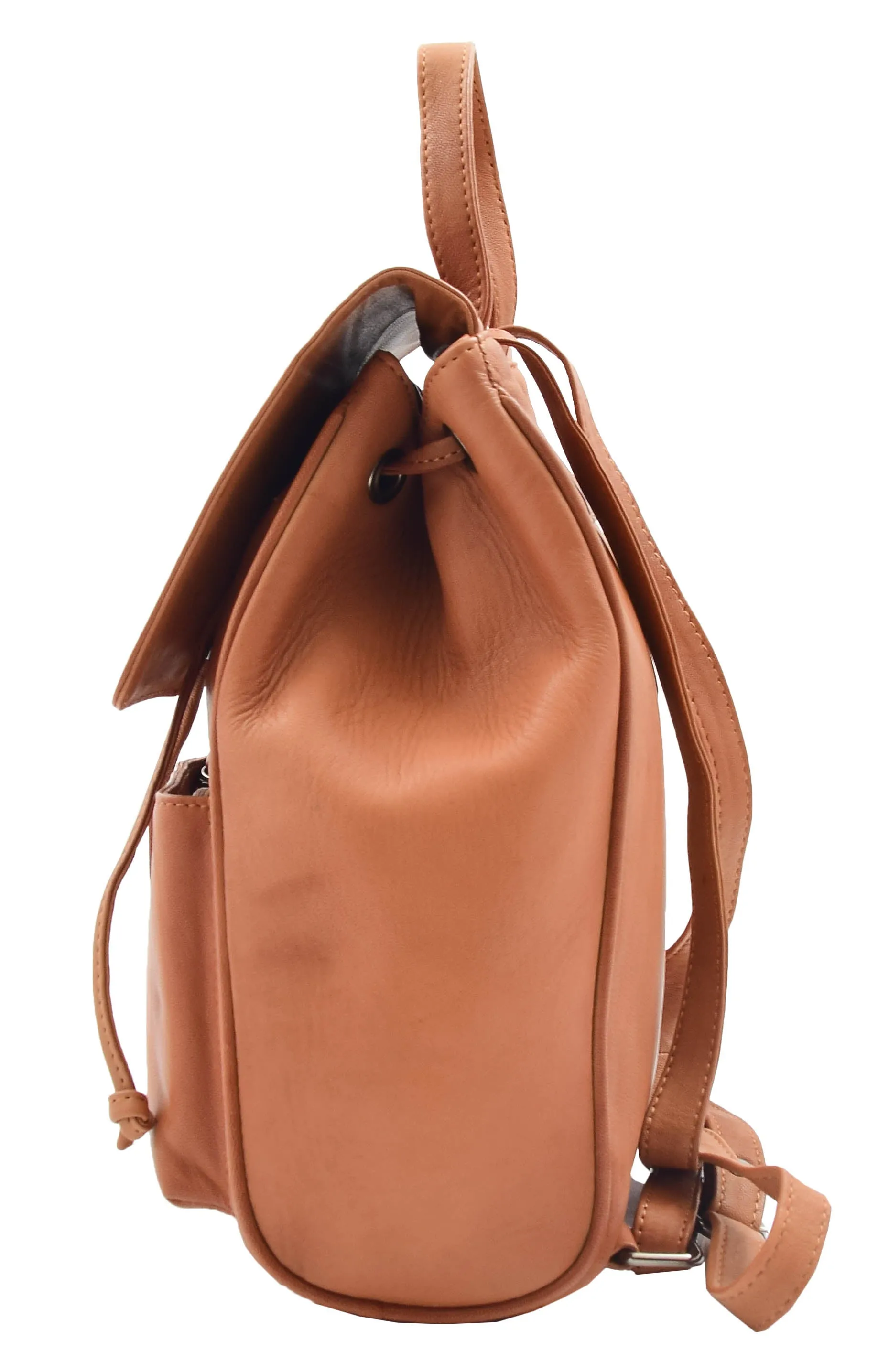 DR348 Real Leather Classic Travel Backpack Cognac